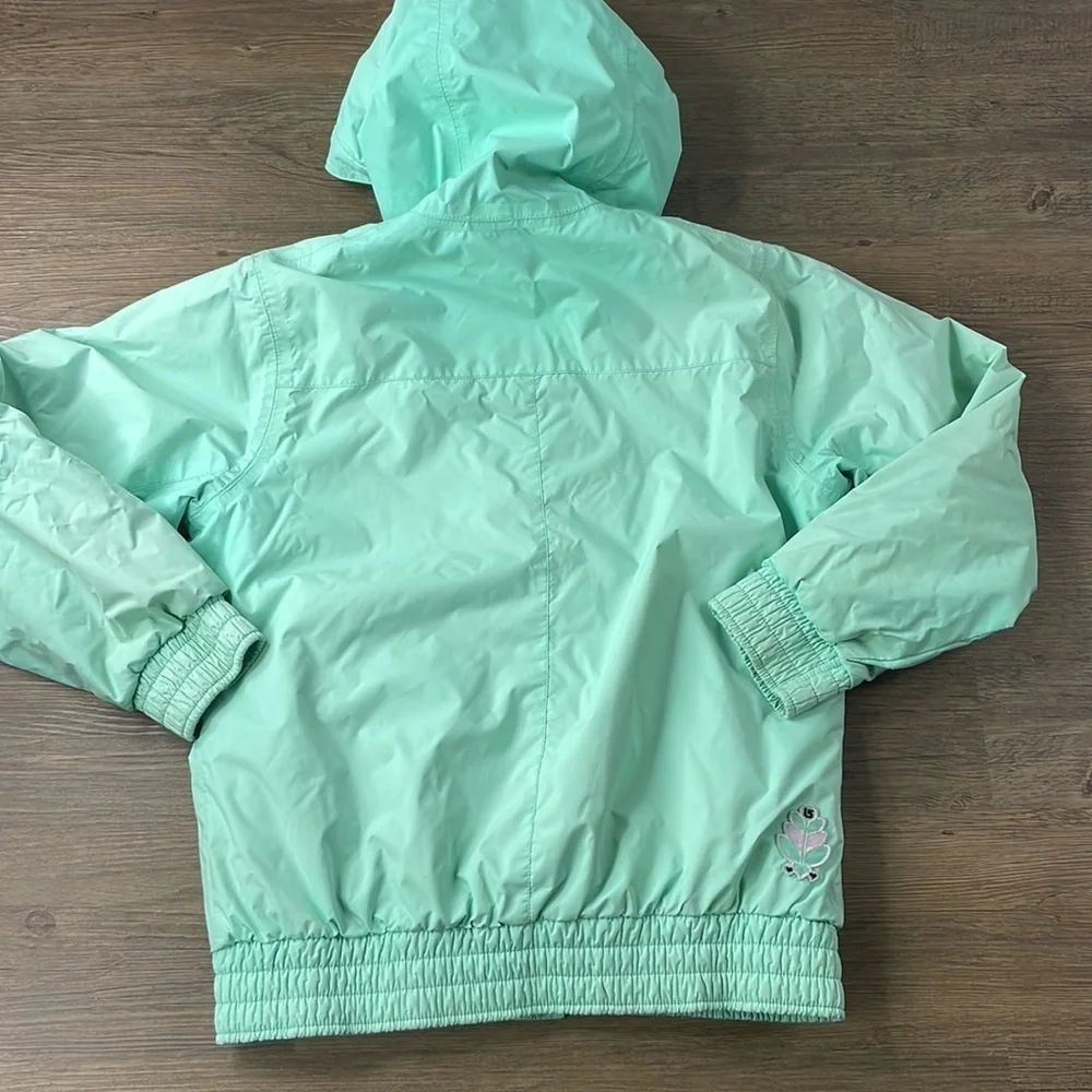 Billabong Girls Mint Green Mid Weight Hooded Windbreaker Jacket, size XL